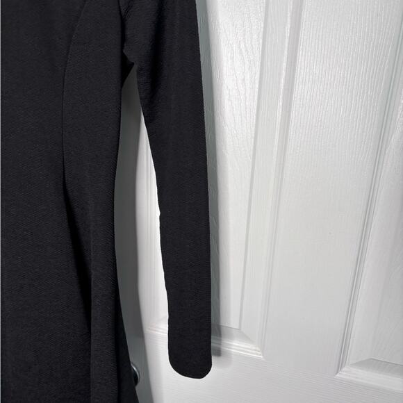 Guess Black Beaded Neck Long Sleeve Dress Zipper Back Sz Small